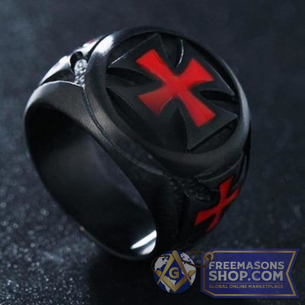Black Knights Templar Crusader Ring | FreemasonsShop.com | Rings