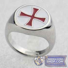 Knights Templar Red Cross Ring