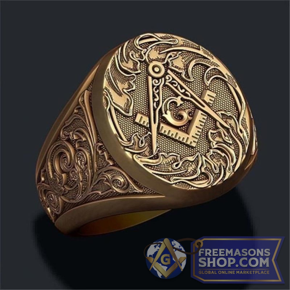 Classic Masonic Symbol Stainless Steel Freemason Ring - The Gothic Merchant