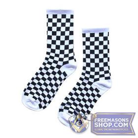 Masonic Checkerboard Cotton Socks