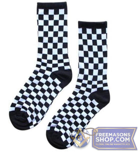 Masonic Checkerboard Cotton Socks
