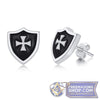 Knights Templar Shield Stud Earrings | FreemasonsShop.com | Earrings
