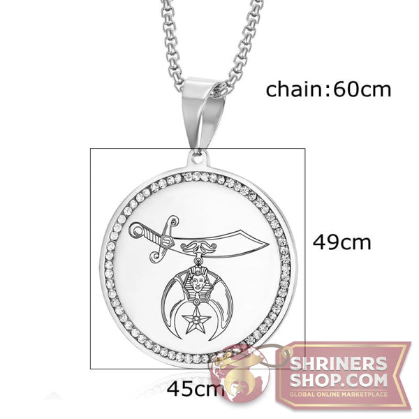 Shriners Scimitar Steel Necklace (Various Colors) | FreemasonsShop.com | Jewelry