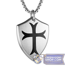 Knights Templar Shield Steel Necklace