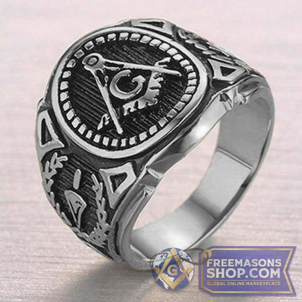 Retro Masonic Ring (Gold & Silver) | FreemasonsShop.com | Rings