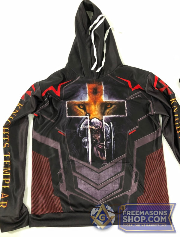 Knights Templar 3D Hooded Sweatshirt - Black | FreemasonsShop.com | Jacket
