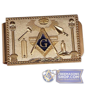 Golden Masonic Money Clip