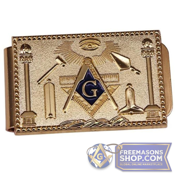 Golden Masonic Money Clip | FreemasonsShop.com | Accessories
