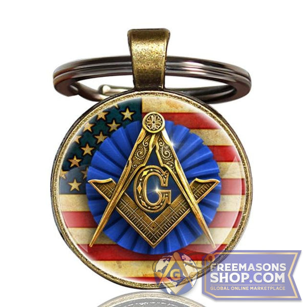 American Freemason Glass Dome Key Chain | FreemasonsShop.com | Accessories