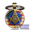 American Freemason Glass Dome Key Chain