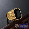 Gold Masonic Ring (Various Stone Colors)
