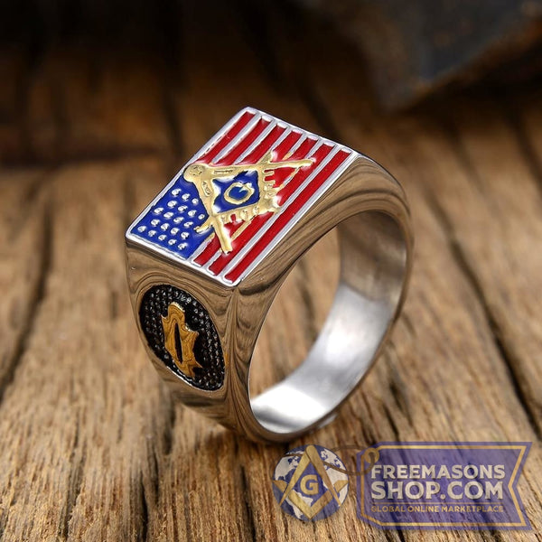 American Flag Masonic Ring | FreemasonsShop.com | Rings