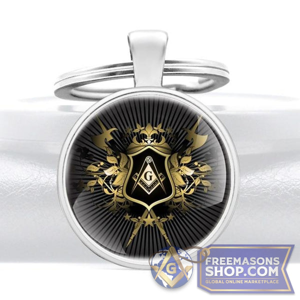 Freemasons Black Glass Key Chain | FreemasonsShop.com | Key Chain