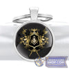 Freemasons Black Glass Key Chain