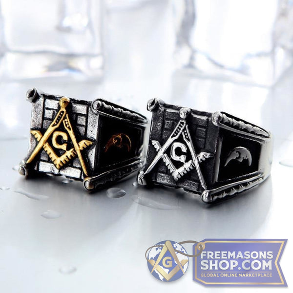 Masonic Antique Sun & Moon Ring | FreemasonsShop.com | Rings