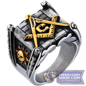 Masonic Antique Sun & Moon Ring