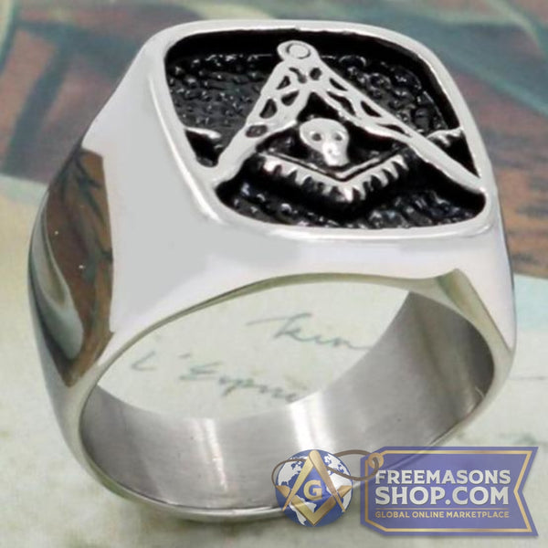 Vintage Masonic Square Skull Ring | FreemasonsShop.com | Rings