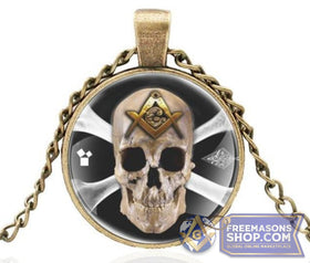 Masonic Skull Glass Dome Necklace