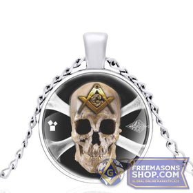 Masonic Skull Glass Dome Necklace