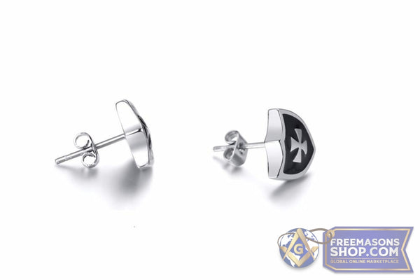Knights Templar Shield Stud Earrings | FreemasonsShop.com | Earrings