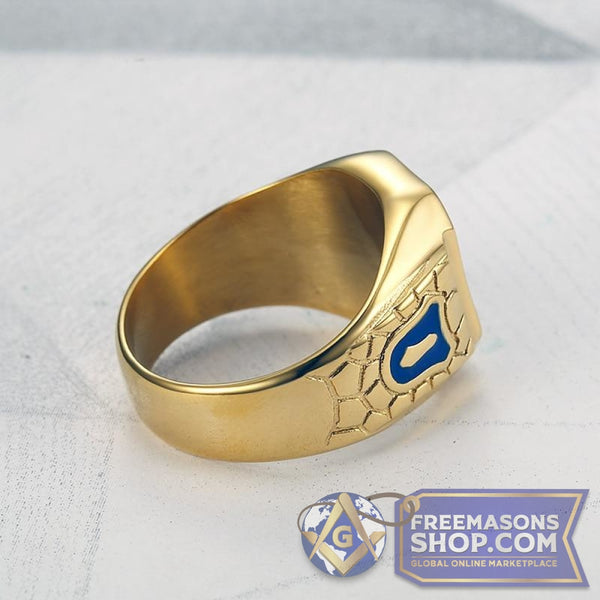 Blue Enamel Masonic Ring | FreemasonsShop.com | Rings