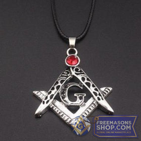 Masonic Red Jewel Necklace
