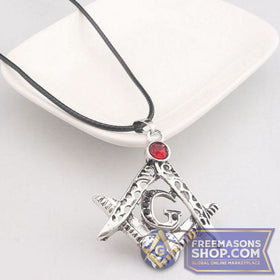 Masonic Red Jewel Necklace