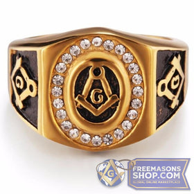 Freemasons Gold Stainless Steel Ring