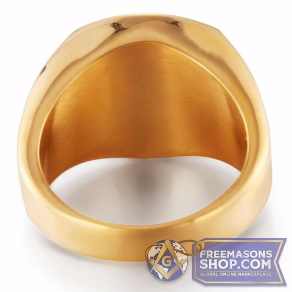 Freemasons Gold Stainless Steel Ring | FreemasonsShop.com | Jewelry