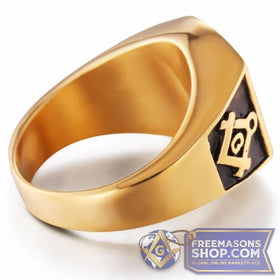 Freemasons Gold Stainless Steel Ring