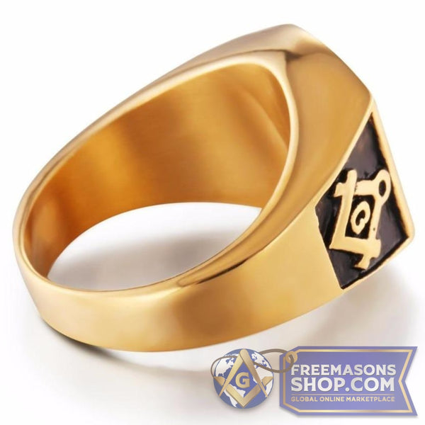 Freemasons Gold Stainless Steel Ring | FreemasonsShop.com | Jewelry