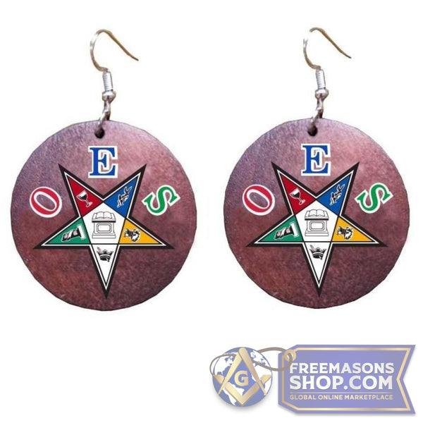 Eastern Star Wooden Earrings (OES Star) | FreemasonsShop.com | Jewelry