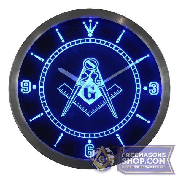 Freemason Neon LED Wall Clock | FreemasonsShop.com | Clock