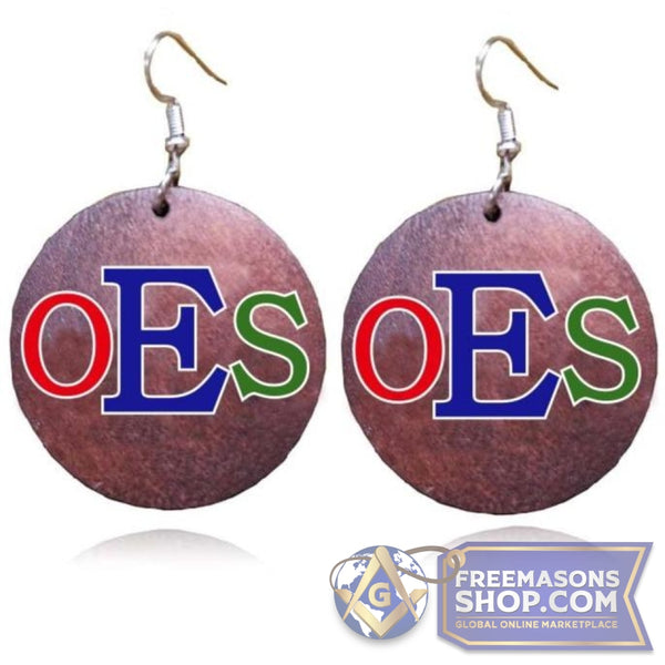 Eastern Star Wooden Earrings (OES) | FreemasonsShop.com | Jewelry