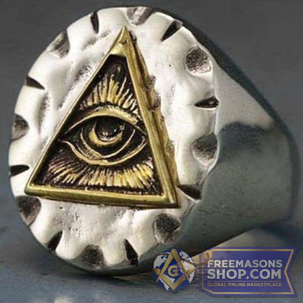 Masonic Eye Stainless Steel Ring | FreemasonsShop.com | Rings