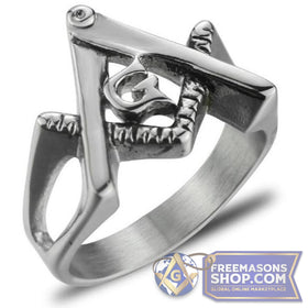 Freemason Hollow Silver Ring