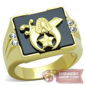 Shriners Gold Stainless Steel Scimitar Ring