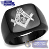 Black Masonic Stainless Steel Ring | FreemasonsShop.com | Ring