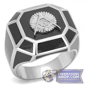 Masonic Stainless Steel Epoxy Ring