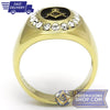 Gold Stainless Steel Masonic Ring Crystal | FreemasonsShop.com | Ring