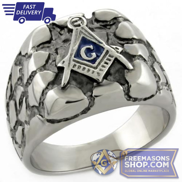 Masonic Stainless Steel Polished Ring | FreemasonsShop.com | Ring