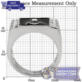 Stainless Steel Masonic Ring Cubic Zirconia