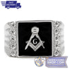 Stainless Steel Masonic Ring Cubic Zirconia | FreemasonsShop.com | Ring